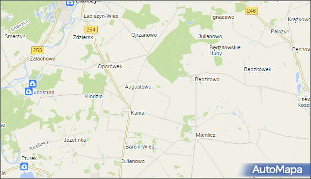 mapa Gulczewo gmina Barcin, Gulczewo gmina Barcin na mapie Targeo