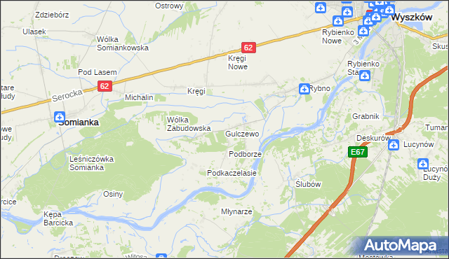 mapa Gulczewo gmina Wyszków, Gulczewo gmina Wyszków na mapie Targeo