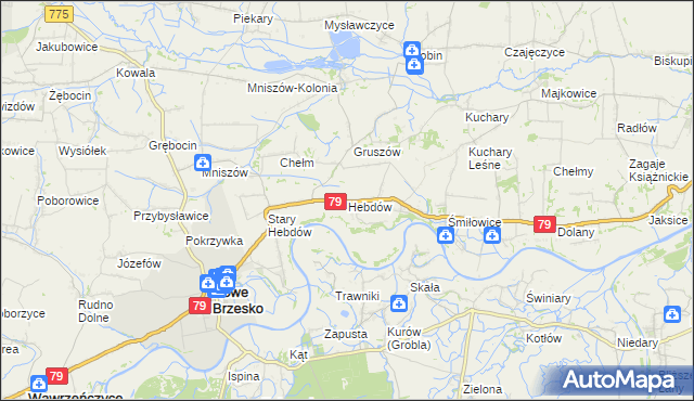 mapa Hebdów, Hebdów na mapie Targeo