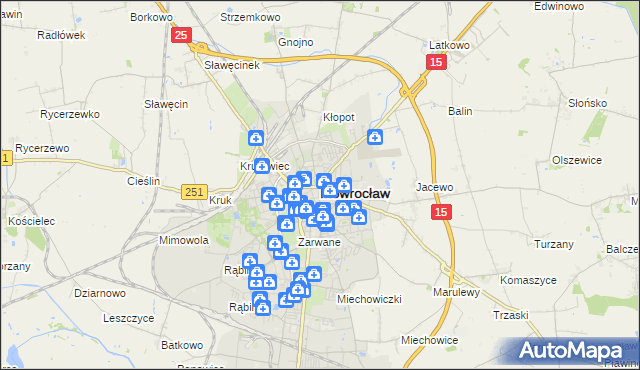 mapa Inowrocławia, Inowrocław na mapie Targeo