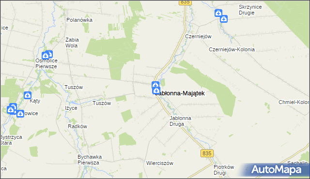 mapa Jabłonna-Majątek, Jabłonna-Majątek na mapie Targeo