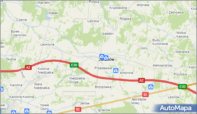 mapa Jakubów powiat miński, Jakubów powiat miński na mapie Targeo