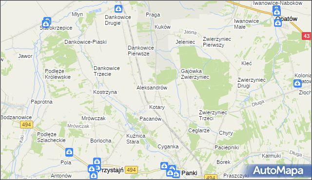 mapa Janiki, Janiki na mapie Targeo