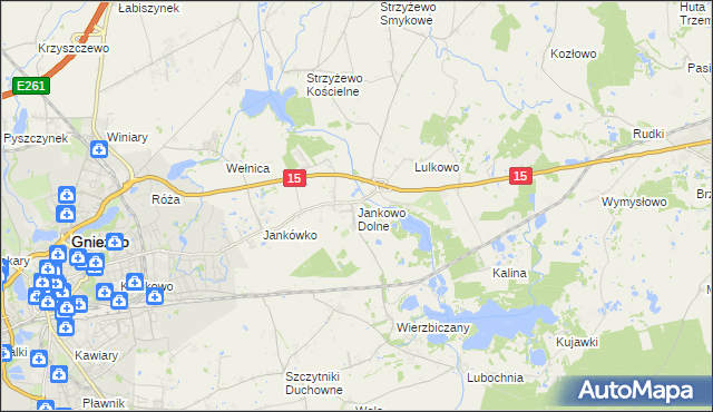 mapa Jankowo Dolne, Jankowo Dolne na mapie Targeo