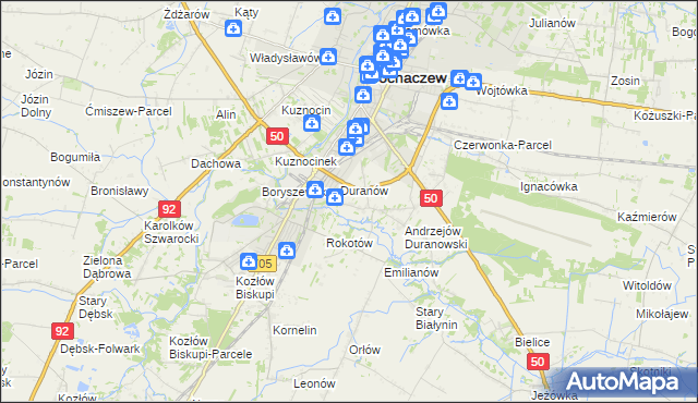 mapa Janówek Duranowski, Janówek Duranowski na mapie Targeo