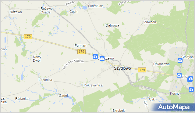 mapa Jaraczewo gmina Szydłowo, Jaraczewo gmina Szydłowo na mapie Targeo