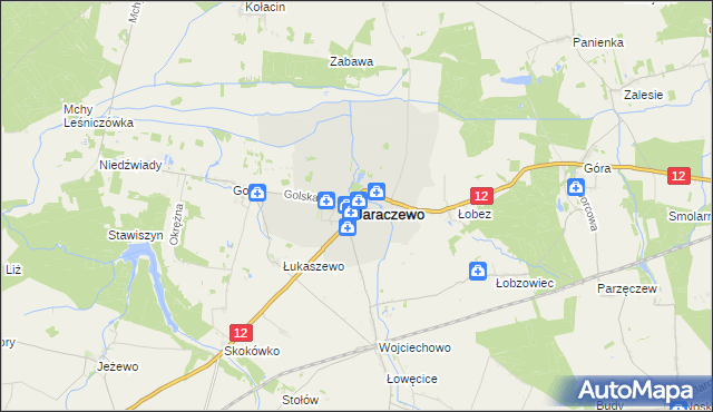 mapa Jaraczewo powiat jarociński, Jaraczewo powiat jarociński na mapie Targeo