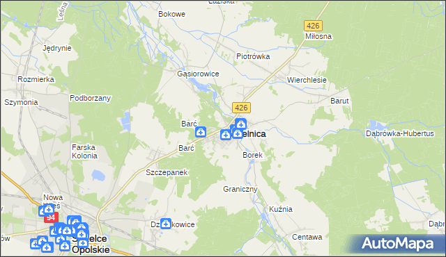 mapa Jemielnica, Jemielnica na mapie Targeo