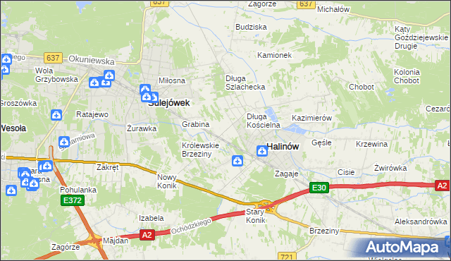 mapa Józefin gmina Halinów, Józefin gmina Halinów na mapie Targeo