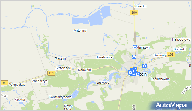 mapa Józefowice gmina Szamocin, Józefowice gmina Szamocin na mapie Targeo