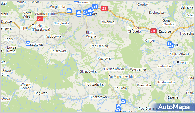 mapa Kąclowa, Kąclowa na mapie Targeo