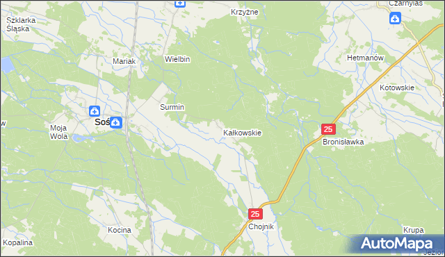 mapa Kałkowskie, Kałkowskie na mapie Targeo