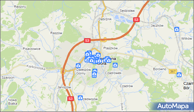 mapa Kamienna Góra, Kamienna Góra na mapie Targeo