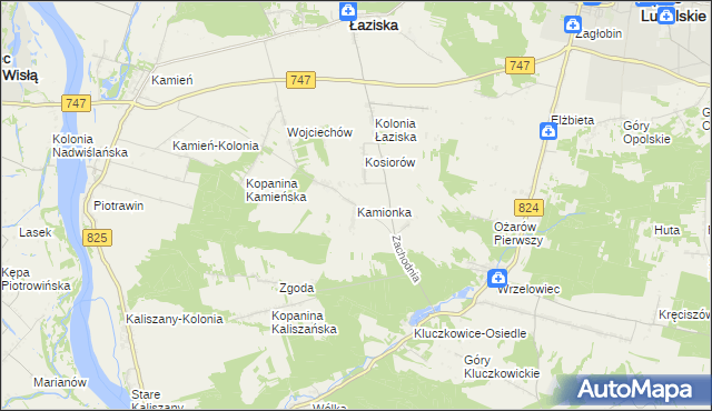 mapa Kamionka gmina Opole Lubelskie, Kamionka gmina Opole Lubelskie na mapie Targeo