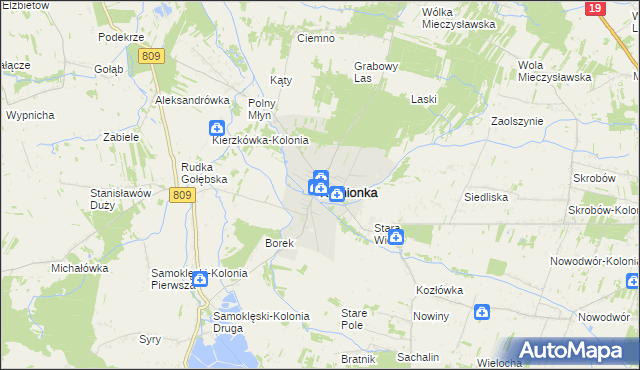 mapa Kamionka powiat lubartowski, Kamionka powiat lubartowski na mapie Targeo