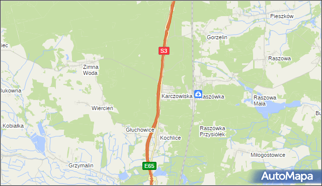 mapa Karczowiska, Karczowiska na mapie Targeo