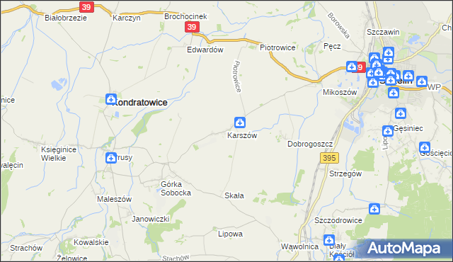 mapa Karszów, Karszów na mapie Targeo