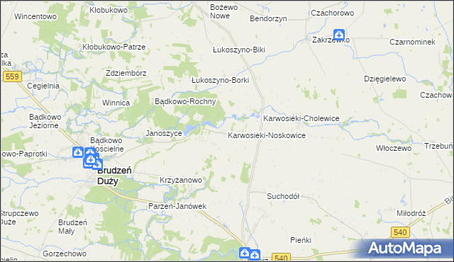 mapa Karwosieki-Noskowice, Karwosieki-Noskowice na mapie Targeo