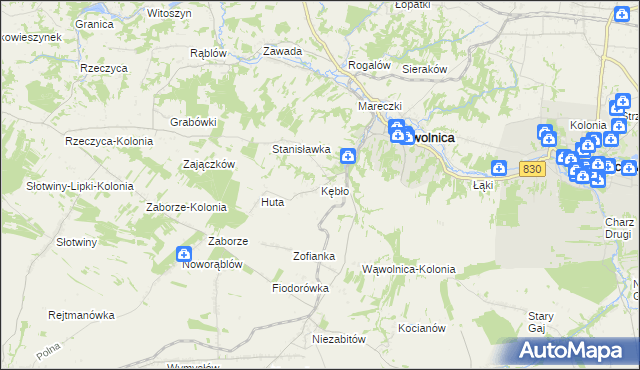 mapa Kębło, Kębło na mapie Targeo