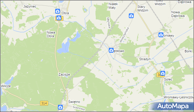 mapa Kębłowo Gajówka, Kębłowo Gajówka na mapie Targeo