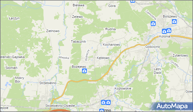 mapa Kębłowo gmina Luzino, Kębłowo gmina Luzino na mapie Targeo