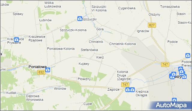 mapa Kierz gmina Bełżyce, Kierz gmina Bełżyce na mapie Targeo