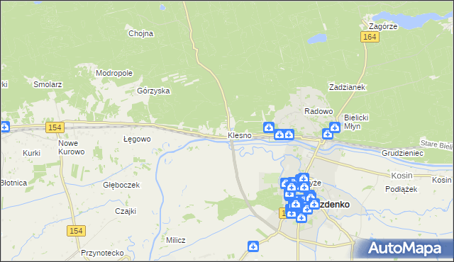 mapa Klesno, Klesno na mapie Targeo