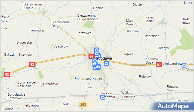 mapa Kłodawa powiat kolski, Kłodawa powiat kolski na mapie Targeo