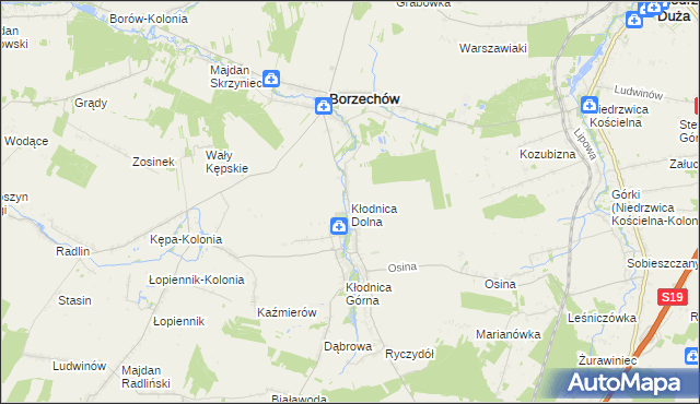 mapa Kłodnica Dolna, Kłodnica Dolna na mapie Targeo