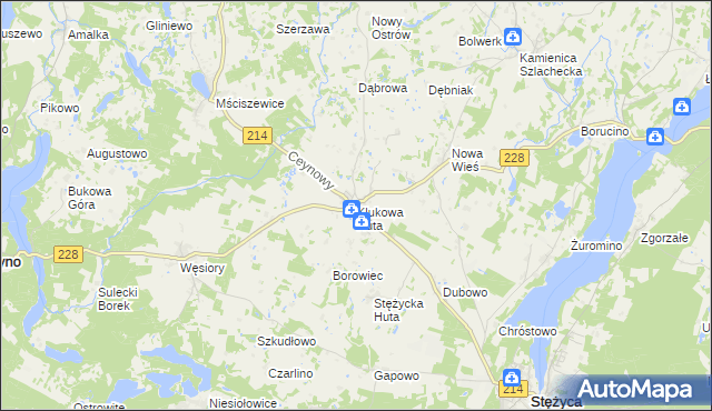 mapa Klukowa Huta, Klukowa Huta na mapie Targeo