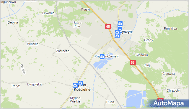 mapa Knyszyn-Zamek, Knyszyn-Zamek na mapie Targeo