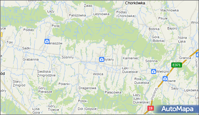 mapa Kobylany gmina Chorkówka, Kobylany gmina Chorkówka na mapie Targeo