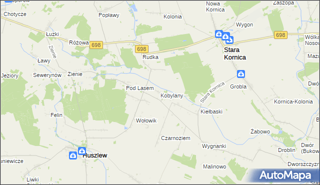 mapa Kobylany gmina Stara Kornica, Kobylany gmina Stara Kornica na mapie Targeo