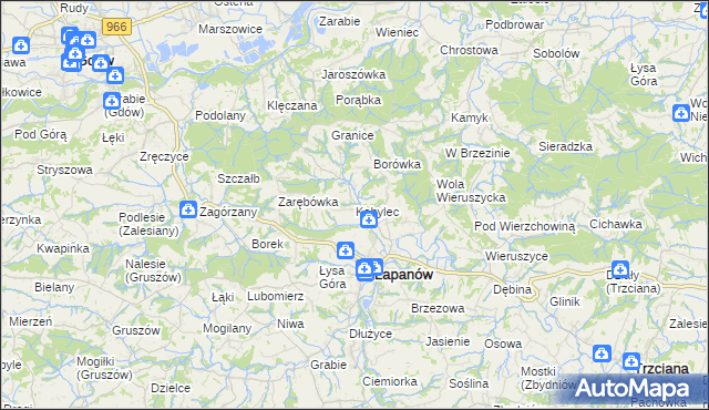 mapa Kobylec gmina Łapanów, Kobylec gmina Łapanów na mapie Targeo