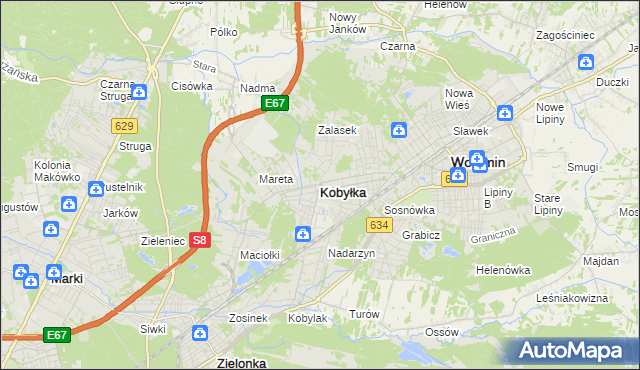 mapa Kobyłka, Kobyłka na mapie Targeo