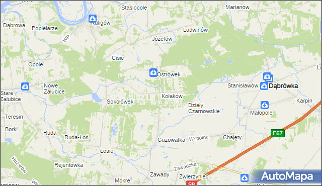 mapa Kołaków, Kołaków na mapie Targeo