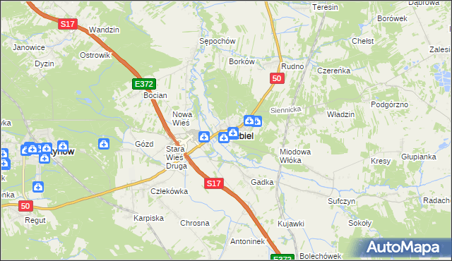 mapa Kołbiel, Kołbiel na mapie Targeo