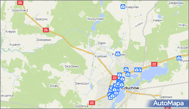 mapa Kołdowo, Kołdowo na mapie Targeo