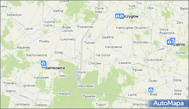 mapa Kolonia Chorzew, Kolonia Chorzew na mapie Targeo