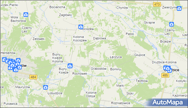 mapa Kolonia Grabostów, Kolonia Grabostów na mapie Targeo