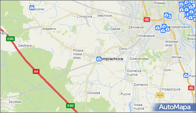 mapa Komprachcice, Komprachcice na mapie Targeo