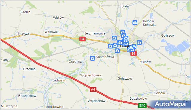 mapa Konradówka, Konradówka na mapie Targeo