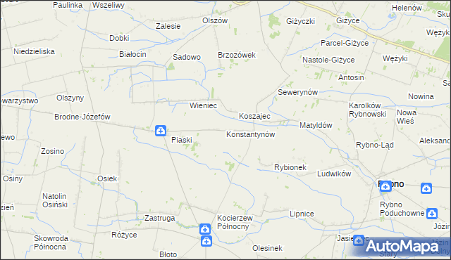mapa Konstantynów gmina Kocierzew Południowy, Konstantynów gmina Kocierzew Południowy na mapie Targeo