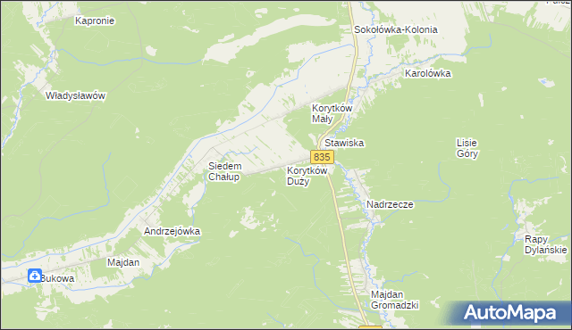 mapa Korytków Duży, Korytków Duży na mapie Targeo