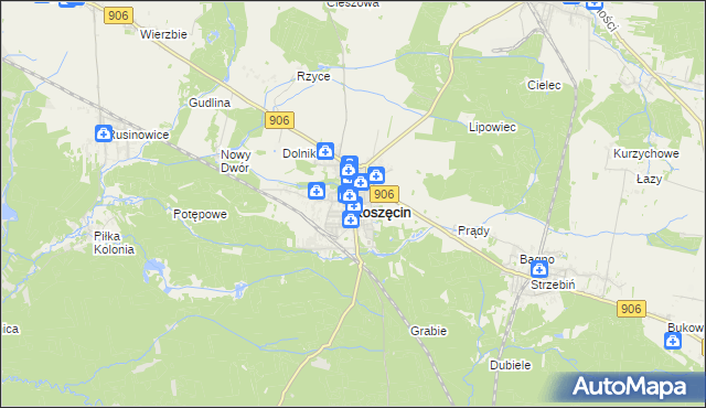 mapa Koszęcin powiat lubliniecki, Koszęcin powiat lubliniecki na mapie Targeo