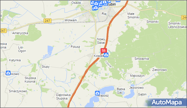 mapa Kowalewo gmina Szubin, Kowalewo gmina Szubin na mapie Targeo