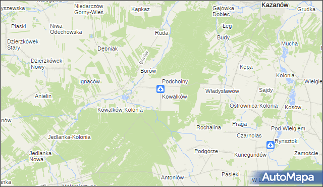 mapa Kowalków, Kowalków na mapie Targeo