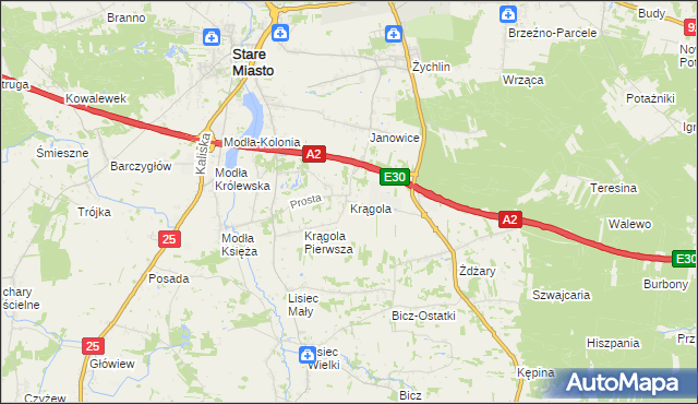 mapa Krągola, Krągola na mapie Targeo