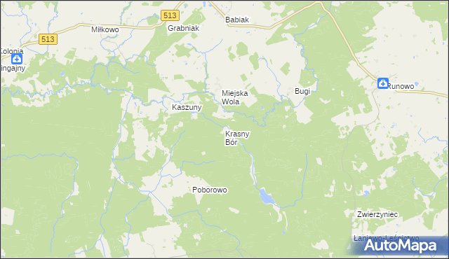 mapa Krasny Bór, Krasny Bór na mapie Targeo