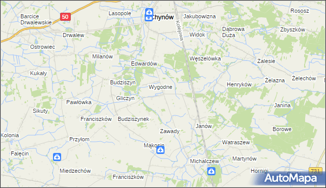 mapa Krężel gmina Chynów, Krężel gmina Chynów na mapie Targeo